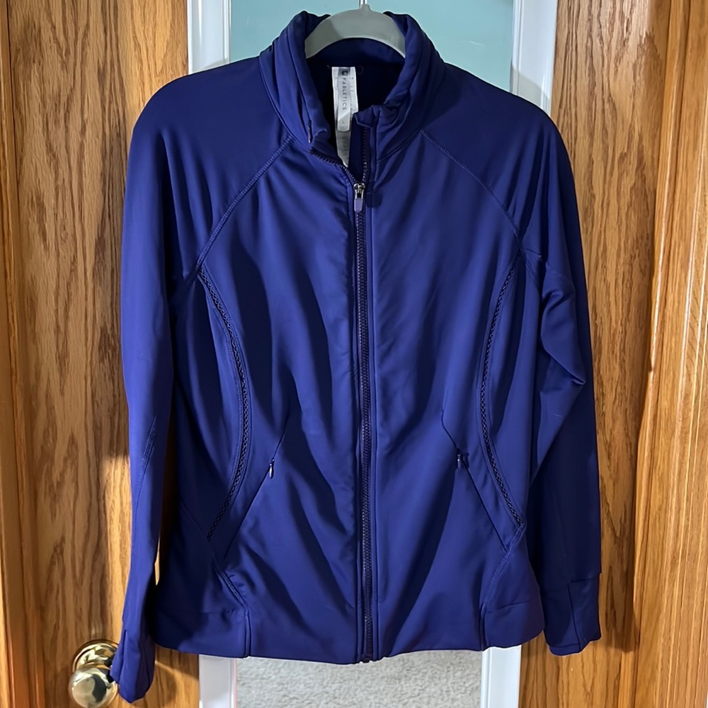 Fabletics Navy Blue Eyelet Detail Athletic Jacket